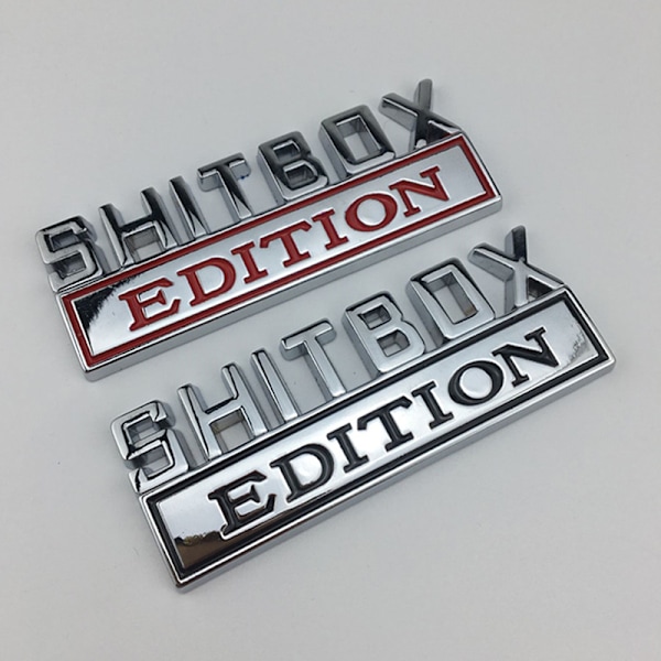 1X 3D ABS Emblem SHITBOX EDITION Badge Bil Bak Sida Dekal A