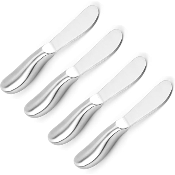 Sett med 4 smørkniver i rustfritt stål, 13,5 cm