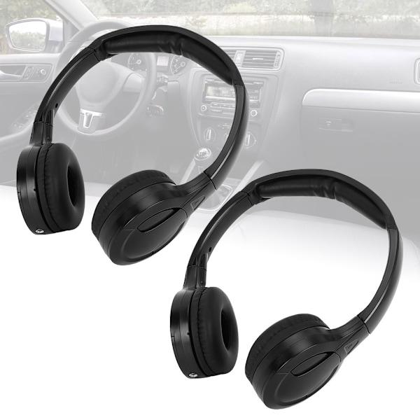 2-kanavainen langaton infrapuna IR stereo audio kuulokkeet niskatukikuulokkeet auto DVD:lle [YD]