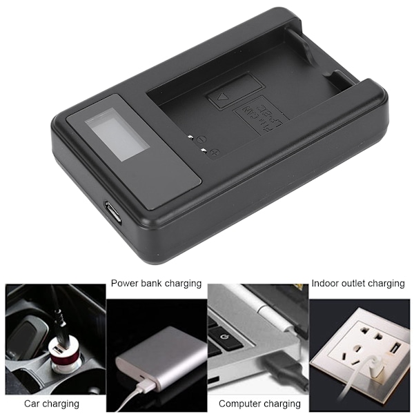 SEIVI LP E12 Kamera Batteri LCD Opladningsskærm USB Intelligent Bordlader til Canon EOS 100D EOS M EOS M2 EOS M10 Enkelt Slot[YD]