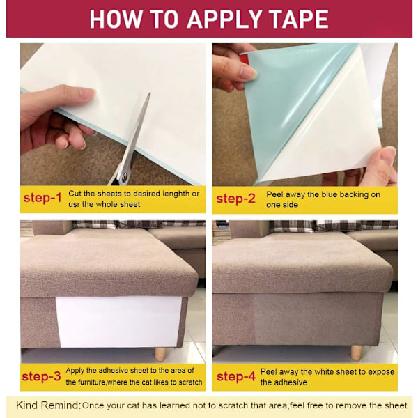 Møbelbeskyttelse - Anti-Scratch Tape til sofa (bredde 45CM*længde 3Y)
