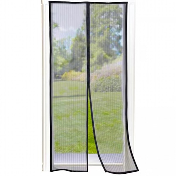 Insektsnett dør 100x220 insektbeskyttelse magnetisk myggnett Svart Black Black
