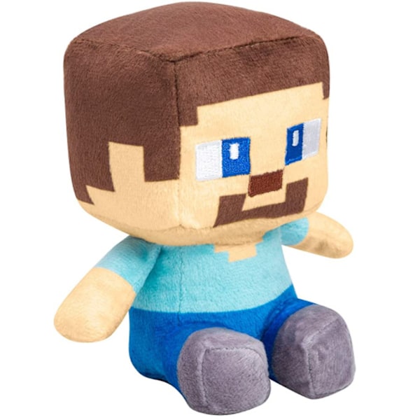 Minecraft plysdukke legetøj sød og nuttet kæledyrsdukke siddende lille steve sitting little steve 25cm