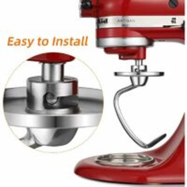 Degkrok i rostfritt stål för KitchenAid 4,5-5 quarts lutande köksmaskin, reservdelar, diskmaskinsäker (ersätter K45DH)
