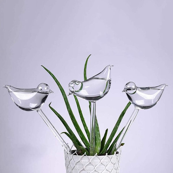 10-pack Självbevattning i Glas, Transparenta Fågelformade Glober Växtbevattnare för Inomhusväxter Trädgårdsstöd Blommor