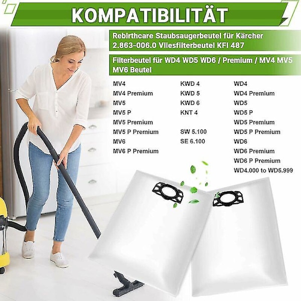 15 kpl imuripusseja Krcher 2.863-006.0 imurille