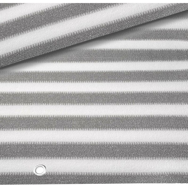 Balkongtrekk 100% HDPE 200g/m2 UV-beskyttelse Rivestyrke og vindtett Personvernskjerm med strips og snorer 500x90cm Grå Hvit