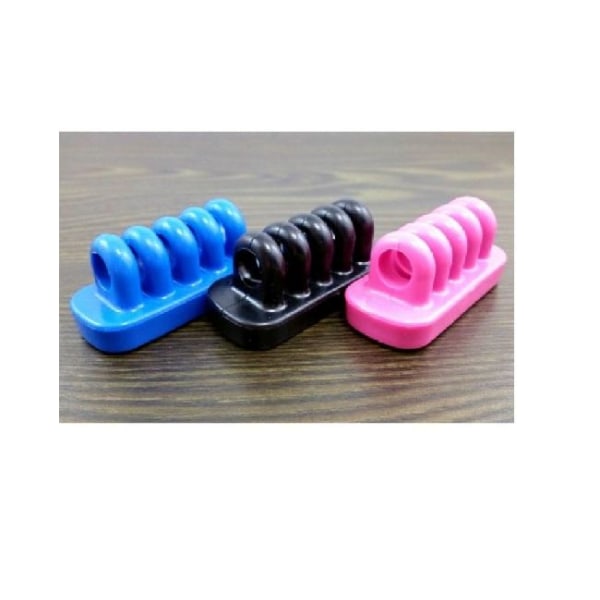 Kabelholder til 4 kabler, 3-pak (blå, sort, pink) Multicolor