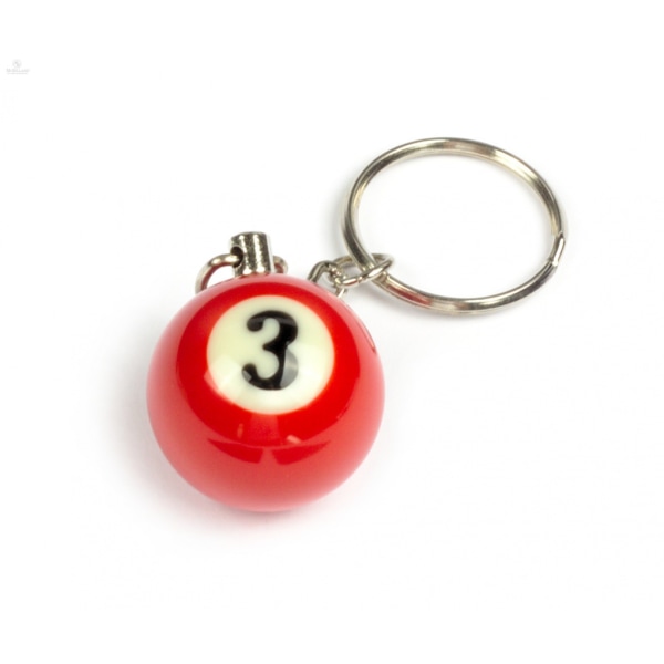 Nyckelring / Nyckelknippa Biljardboll (NR #3) Röd one size