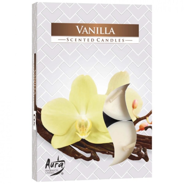 Tuoksukynttilä - vanilja (6 kpl) White