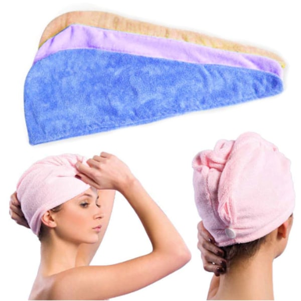 Turban / Mikrofiber handduk För håret (Gul) Gul one size