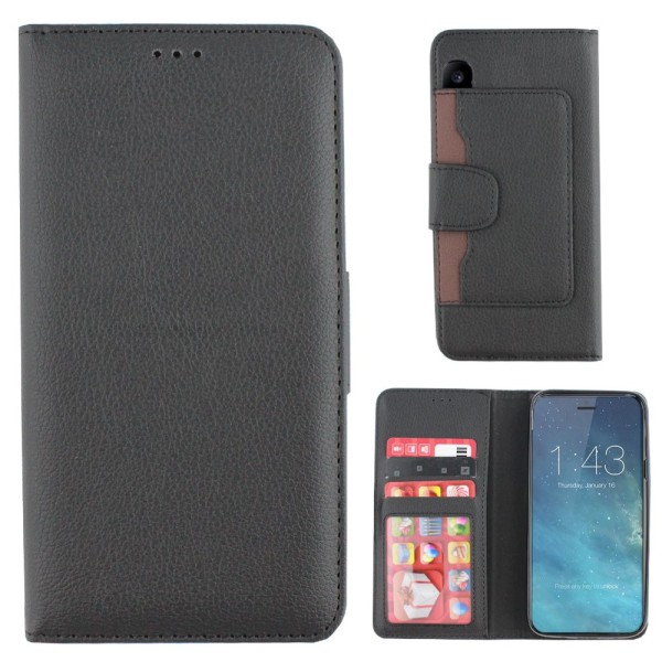 Case iPhone X / Xs -lompakkokotelo (MUSTA) Black