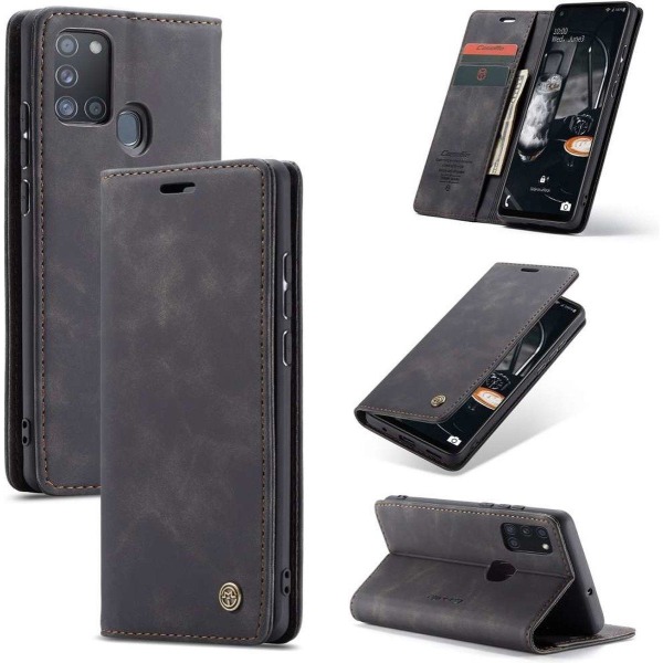 CaseMe Samsung Galaxy A21S Wallet Retro (MUSTA) Black