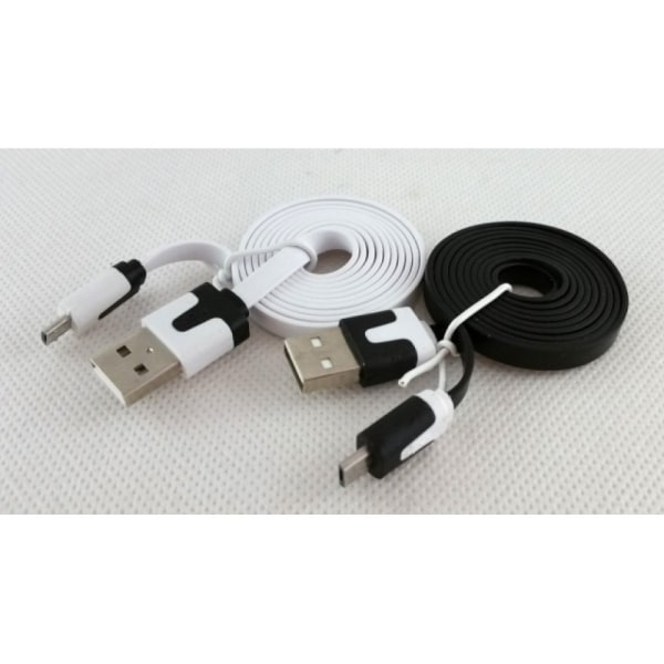 Platt USB-MICRO Kabel 1m (Svart) Svart