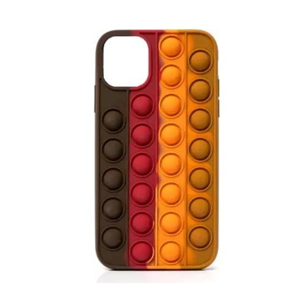iPhone 12 (6.1) Skal Med Pop It (Brun/Röd) multifärg