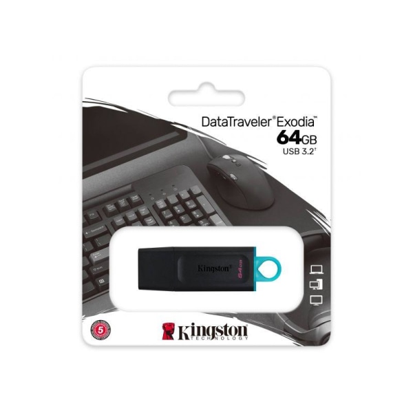 Kingston Datatraveler Exodia 64GB USB-Minne / USB Flashdrive Svart