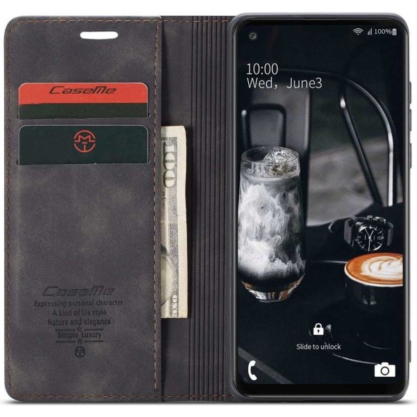 CaseMe Samsung Galaxy A21S Wallet Retro (MUSTA) Black