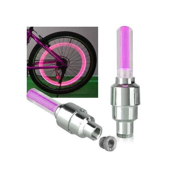Cykel LED Däckventil 2-Pack (Rosa) Rosa
