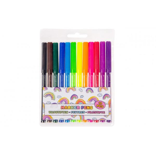 Markeringspenne i forskellige farver (12-pak) Multicolor