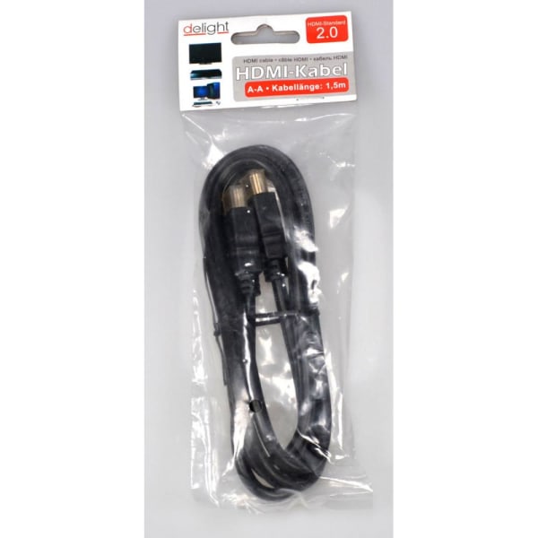 HDMI-Kabel 1,5 meter - 4k UHD, HDR, 60Hz (delight) Svart