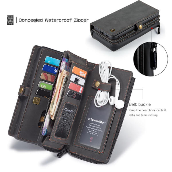 CaseMe Samsung Galaxy S21 Multi Wallet Retro (MUSTA) Black