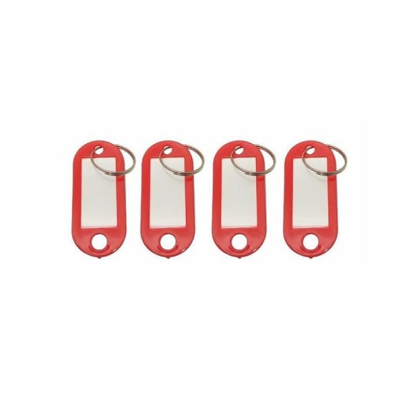 Nyckelring / Nyckelknippa Med ID-Bricka, 4-Pack (Röd) Röd one size