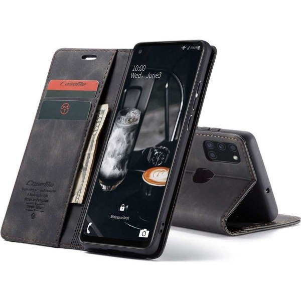 CaseMe Samsung Galaxy A21S Wallet Retro (MUSTA) Black