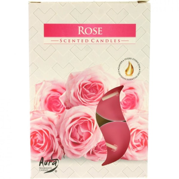 Tuoksukynttilät - ruusut (6 kpl) Pink