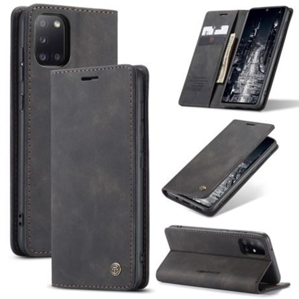 CaseMe Samsung Galaxy A31 Wallet Retro (MUSTA) Black