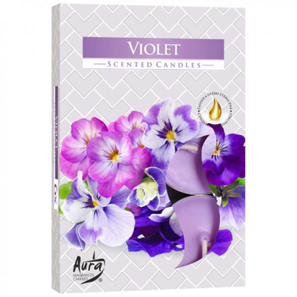 Duftende stearinlys Violet (6-pak) Purple