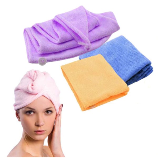 Turban / mikrofiberhåndklæde til hår (gul) Yellow one size