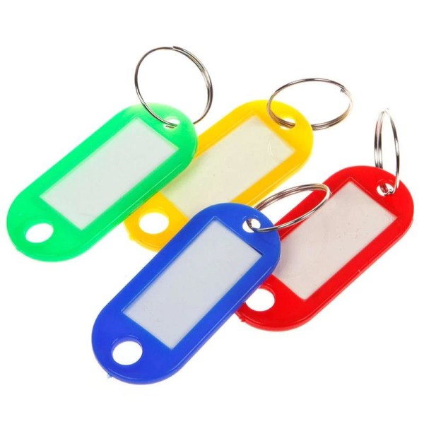 Nyckelring Med ID-Bricka, 4-Pack (Olika Färger) multifärg one size