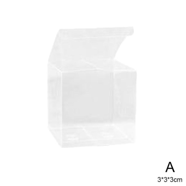 10/1ST Fyrkantig genomskinlig PVC-kub present Godisförpackning Klar Weddi TransparentA 3*3*3cm
