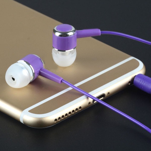 3,5 mm HIFI Super Bass Headset In Ear Earphone Stereo Earbuds M purple One-size