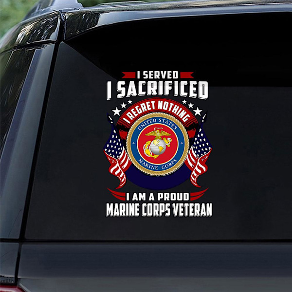 Veteran US Marine Corps Logo Decals, Veteran Marine Corps Bumper B 1pcs