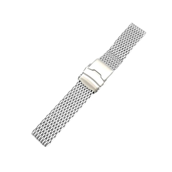 DQXY 18/20/22/24mm Rostfritt Stål Mesh Klockarmband Metall Mesh Wa silverD 24mm