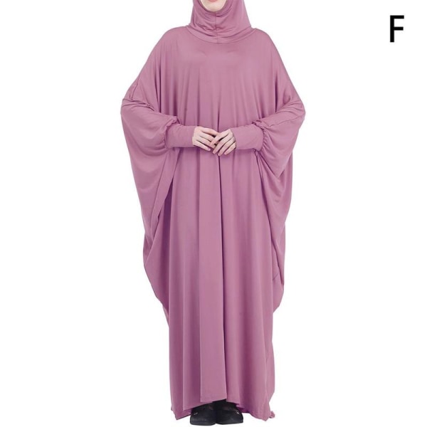 Ramadan One Piece Böneklänning Plagg Kvinnor Hooded Abaya light purple One Size