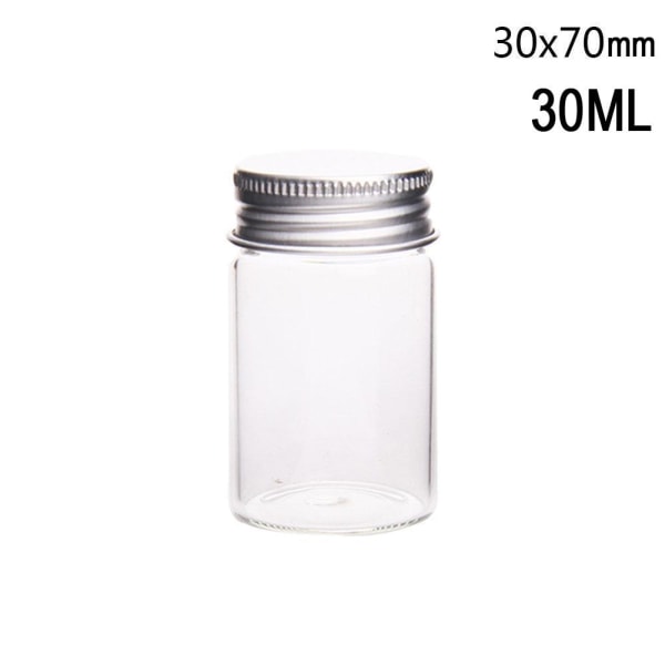 QINXI 4st klara glasflaskor Miniburkar med skruvade metalllock TransparentA S 4pcs