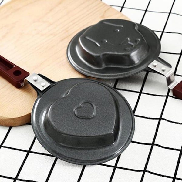 RJSQAQE Miniägg- och omelettpanna, stekpanna med non-stick-beläggning, björn heart one-size