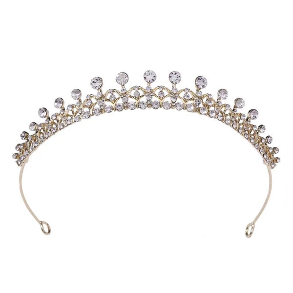 Rhinestone Crown Bridal Crown Bröllop Tiara Legering Hår Accessori Gold One size