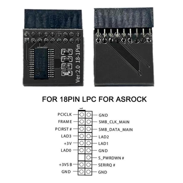 Tpm2.0 säkerhetsmodul stöder moderkort av flera märken 12 14 1 black 18pin lpc for ASROCK