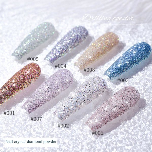 KRONDO Crystal Diamond Nail Powder, Sparkling Nail Glitter Powder 02 One-size