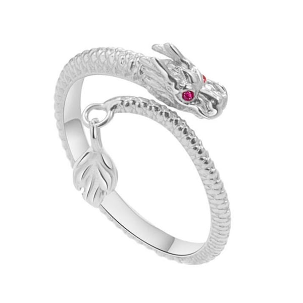 CRDWN Dragon's Tail Qiankun Lucky Ring, Dragon Hand Ring, Silver D Silver One size