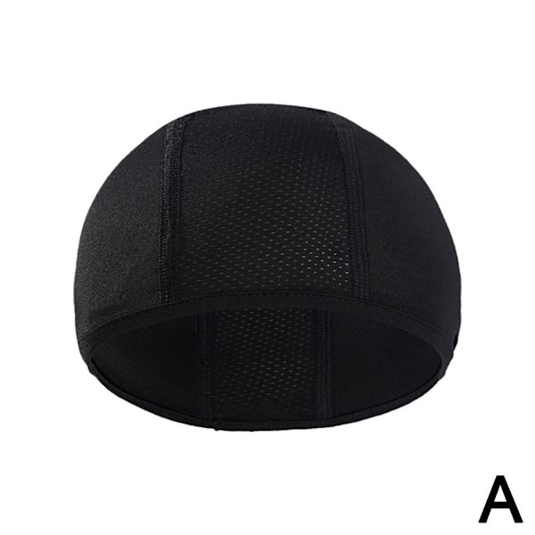 Andningsbar sport snabb torkning skalle mössa hatt ridning hjälm inner black onesize