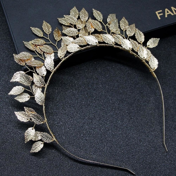 Leaf Pannband Handgjorda Golden Leaves Pannband Tiaras Bröllop Kr silver Pearl