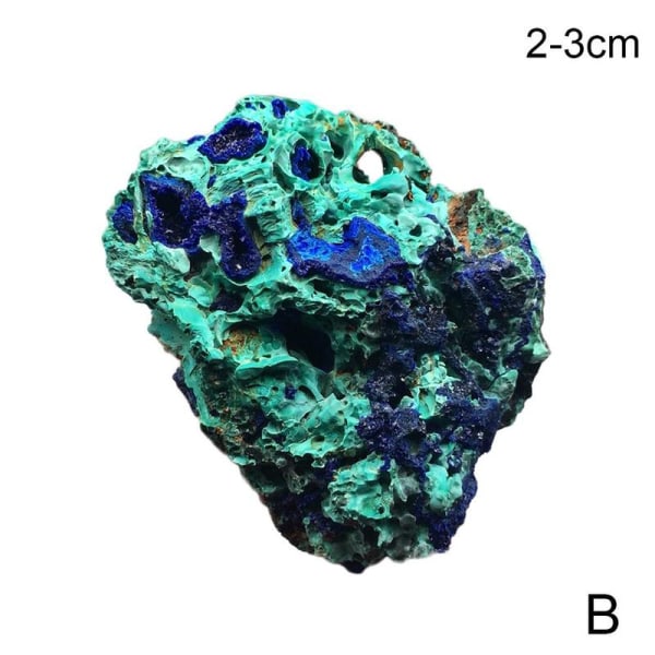 Naturlig Azurit Malakit Geod Crystal Mineral Exemplar en sten blueB One-size