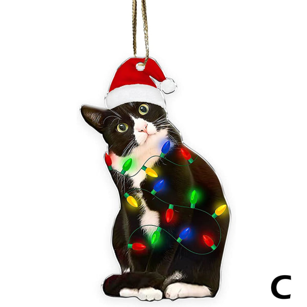 JHIALG Black Cat Halloween Ornaments, Black Cat Xmas Dekor Tree black catC C