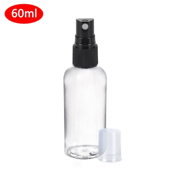 1/5X bärbara tomma sprayflaskor för resor Påfyllningsbar plast blackB 60ml