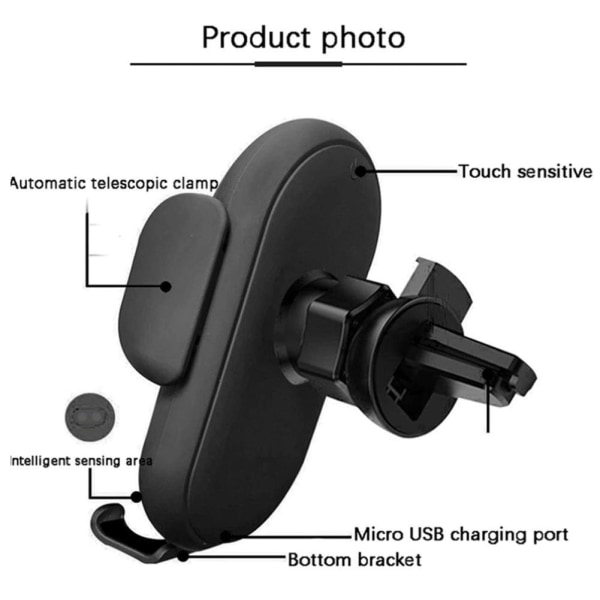 Smart Car Trådlös Laddare Telefonhållare Trådlös Auto-Sensing Ho yellow One-size