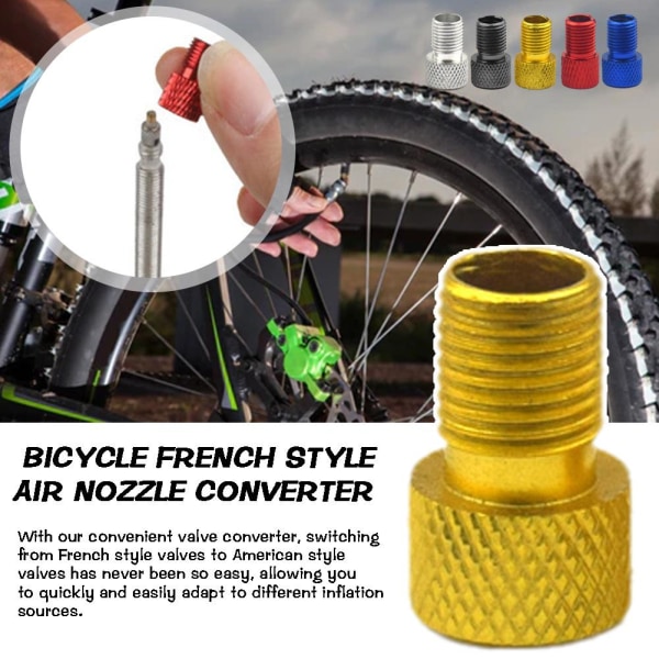 4 st cykel aluminiumlegering franska till amerikanska konvertering munstycke red onesize